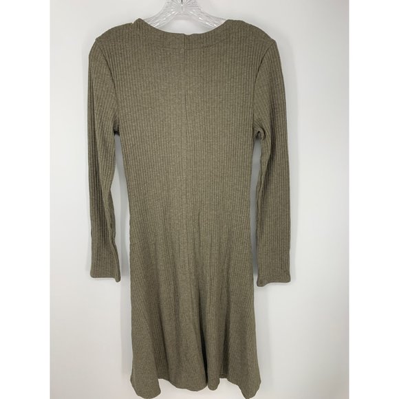 NWT Velvet Heart - Brown/Green ribbed fit & flare sweater dress Size XS - Picture 2 of 9